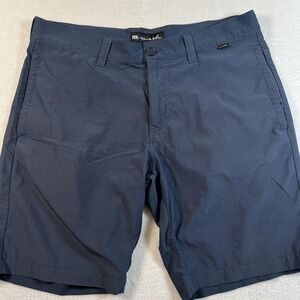 Travis Mathew Shorts Mens 34 Blue Striped 10 In Inseam Golf Chino Stretch